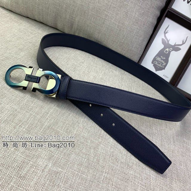 菲拉格慕男士皮帶 Ferragamo雙面牛皮紋理腰帶  jjp1936